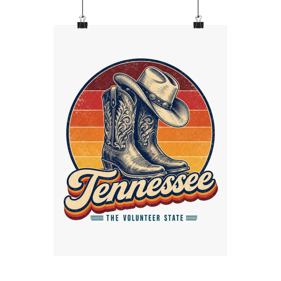 Tennessee Cowboy Boots Hat Poster