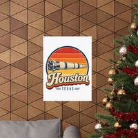 Houston Retro Sunset Poster