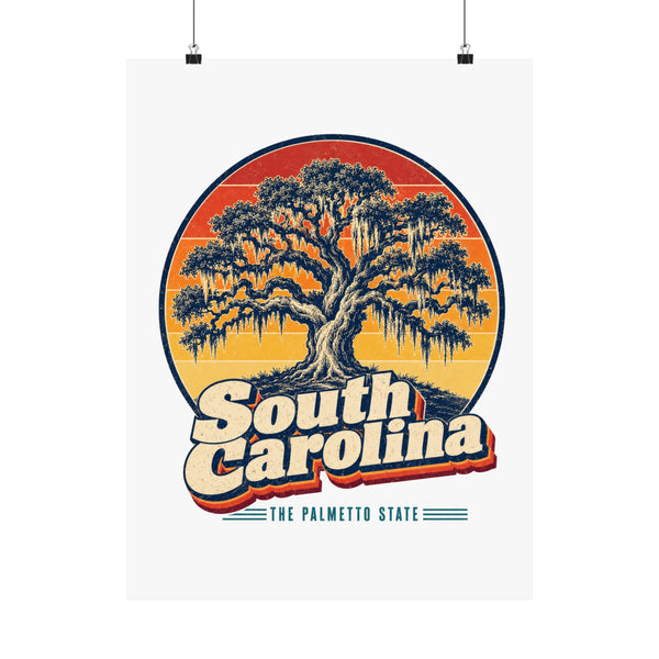 South Carolina Spanish Moss Oaks Poster