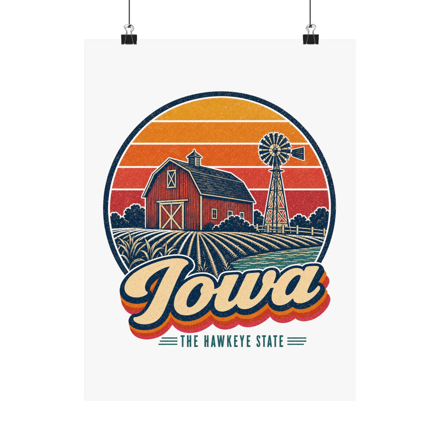 Iowa Red Barn And Windmill Poster