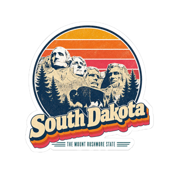 South Dakota Retro Sunset Sticker