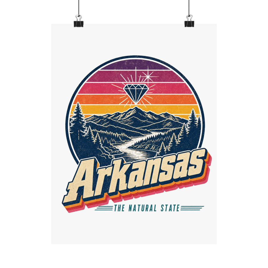 Arkansas Retro Sunset Poster