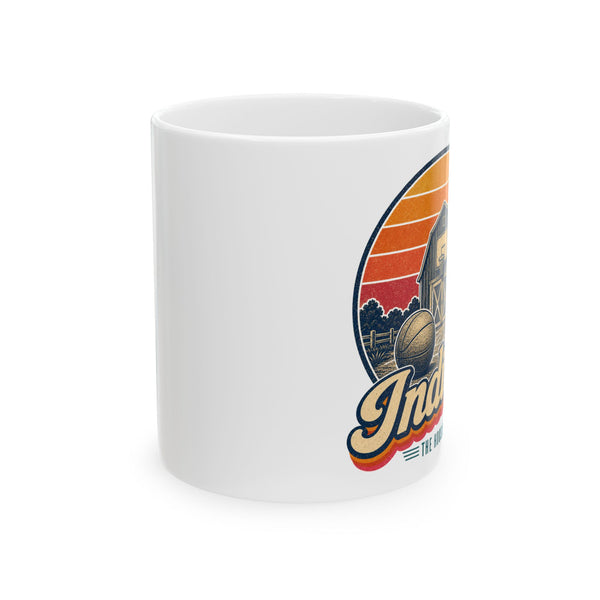 Indiana Basketball Hoop On Barn Mug