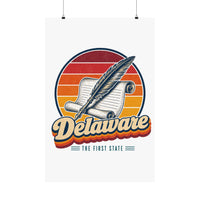 Delaware Constitution Quill And Scroll Poster
