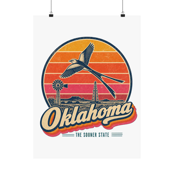 Oklahoma Retro Sunset Poster