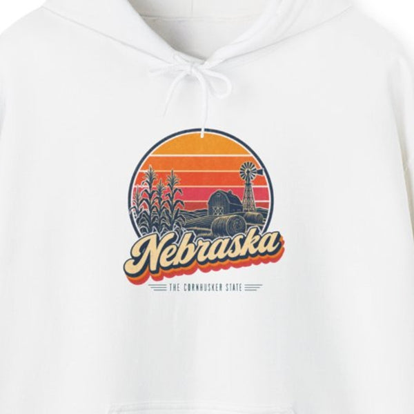 Nebraska Retro Sunset Hoodie
