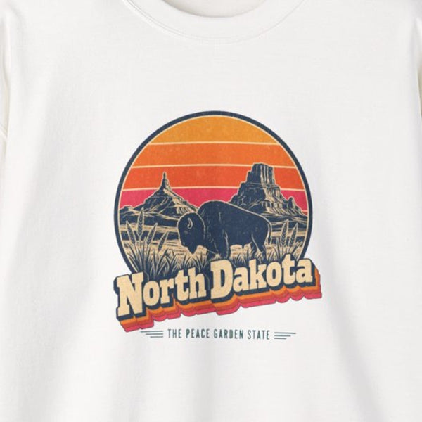 North Dakota Retro Sunset Sweatshirt