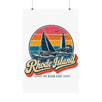 Rhode Island Retro Sunset Poster
