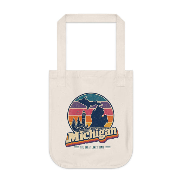 Michigan Retro Sunset Tote Bag