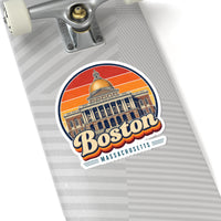 Boston Retro Sunset Sticker