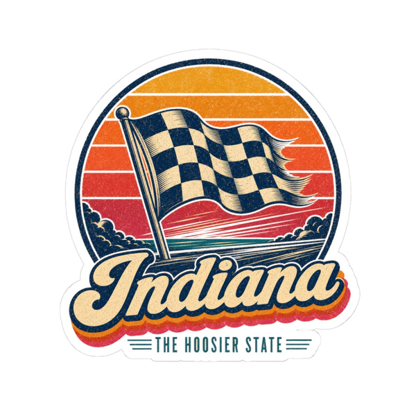 Indiana Checkered Flag Sticker