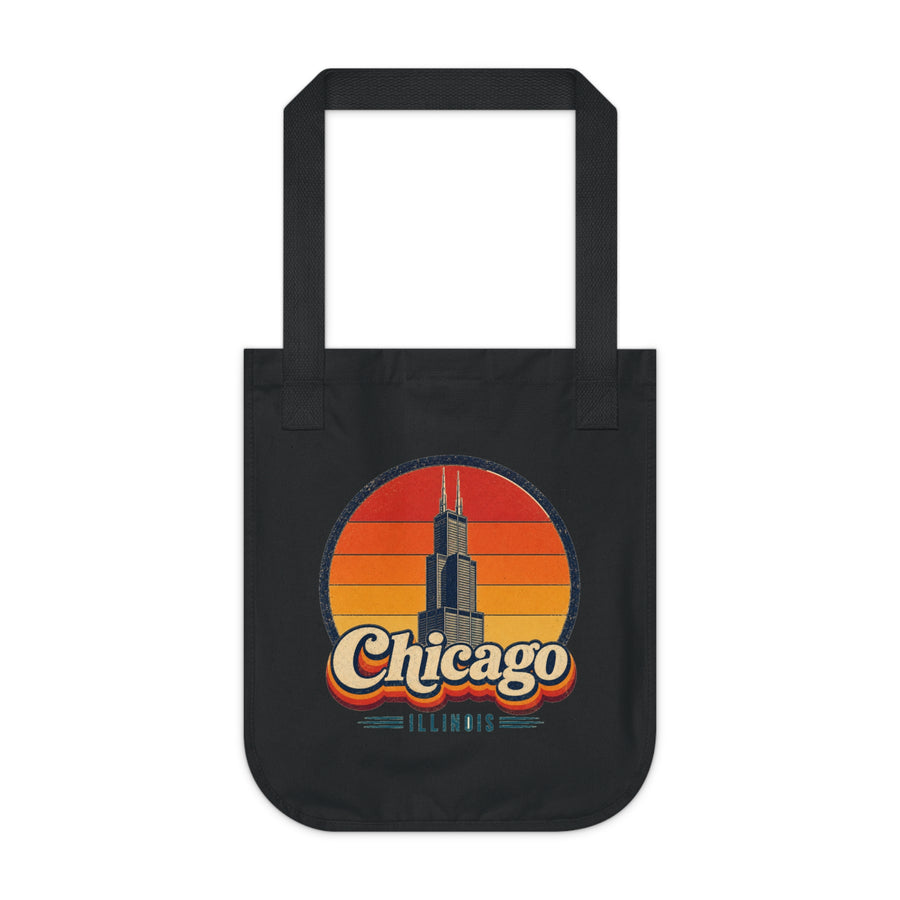Chicago Retro Sunset Tote Bag