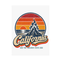 California Beach Sunset Bonfire Poster