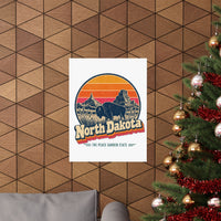 North Dakota Retro Sunset Poster