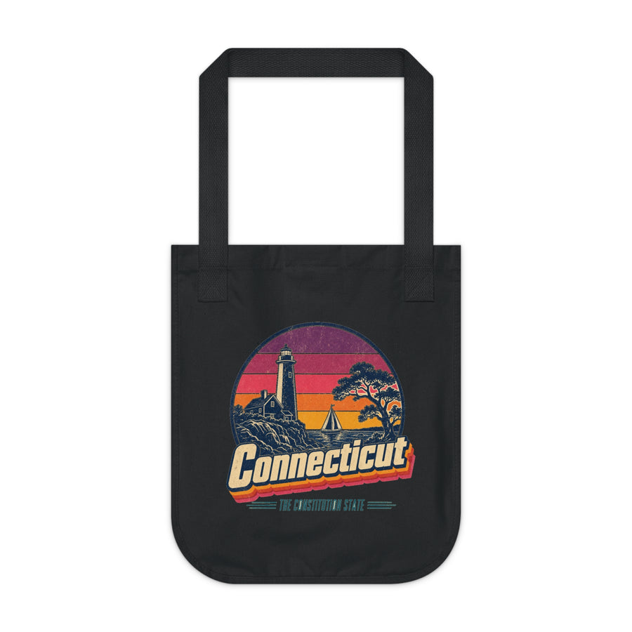Connecticut Retro Sunset Tote Bag