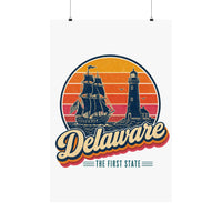 Delaware Retro Sunset Poster