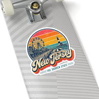 New Jersey Retro Sunset Sticker