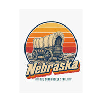 Nebraska Oregon Trail Covered Wagon Poster