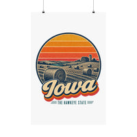 Iowa Hay Bales At Sunset Poster