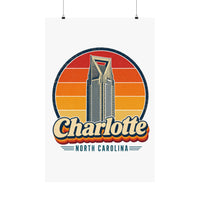 Charlotte Retro Sunset Poster
