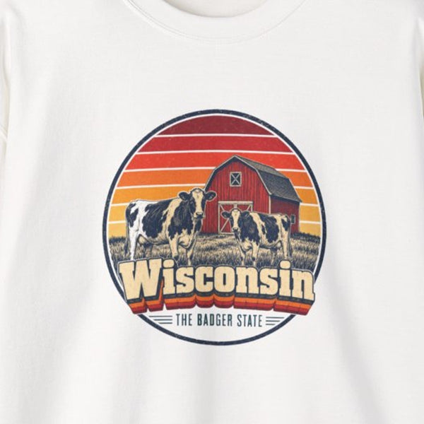 Wisconsin Dairy Cows Red Barn Sweatshirt