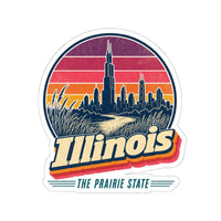 Illinois Retro Sunset Sticker