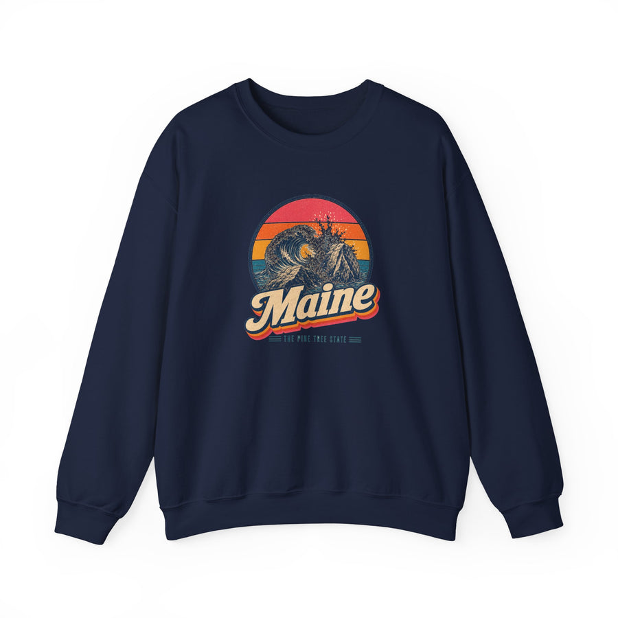 Maine Crashing Surf On Granite Sweatshirt