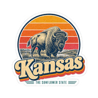 Kansas Buffalo On Prairie Sticker