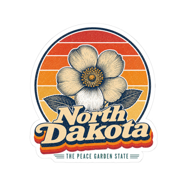 North Dakota Wild Prairie Rose Sticker