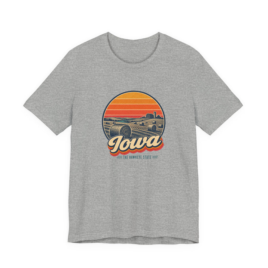 Iowa Hay Bales At Sunset Tee