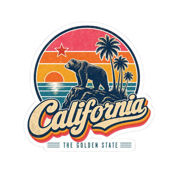 California Grizzly Bear And Star Sticker