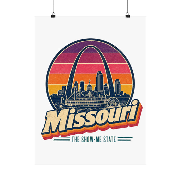 Missouri Retro Sunset Poster