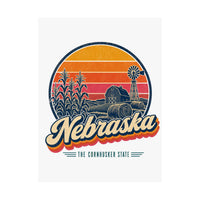 Nebraska Retro Sunset Poster