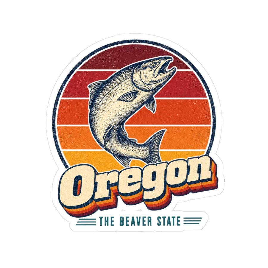 Oregon Leaping Salmon Sticker