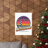North Carolina Retro Sunset Poster