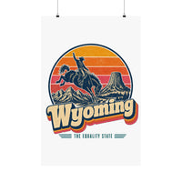 Wyoming Retro Sunset Poster