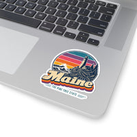 Maine Retro Sunset Sticker