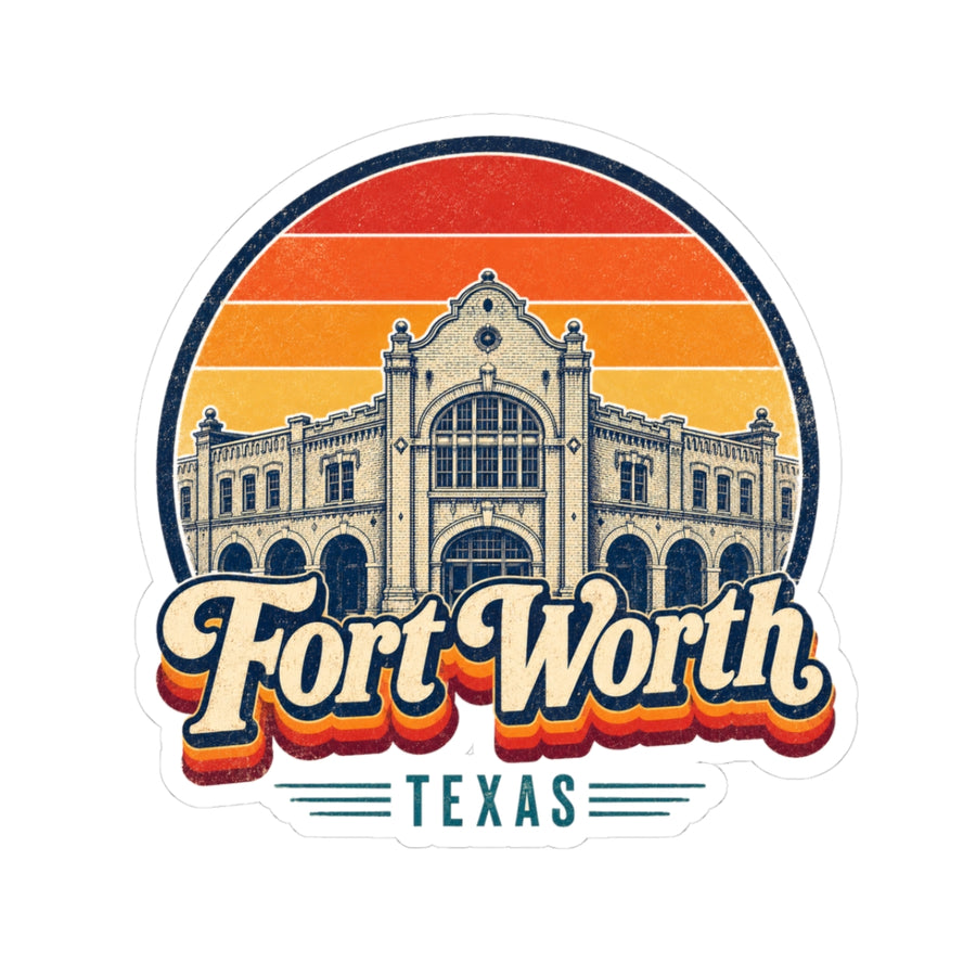 Fort Worth Retro Sunset Sticker