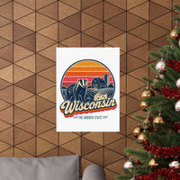 Wisconsin Retro Sunset Poster