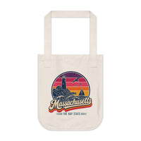 Massachusetts Retro Sunset Tote Bag