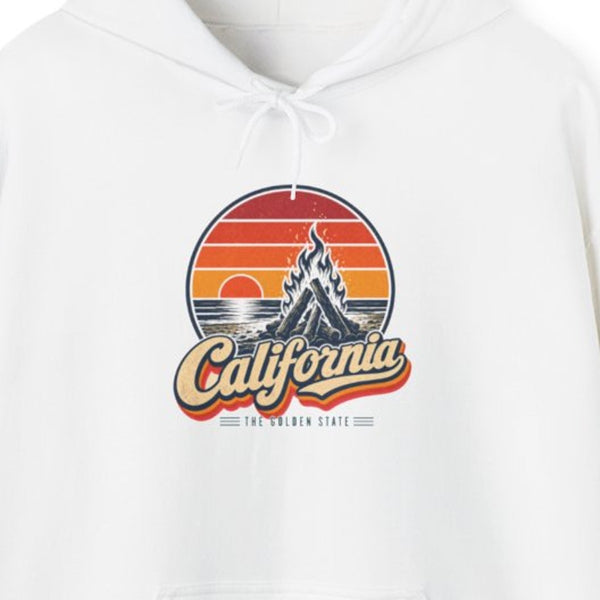 California Beach Sunset Bonfire Hoodie