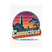 Connecticut Retro Sunset Poster