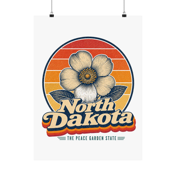 North Dakota Wild Prairie Rose Poster