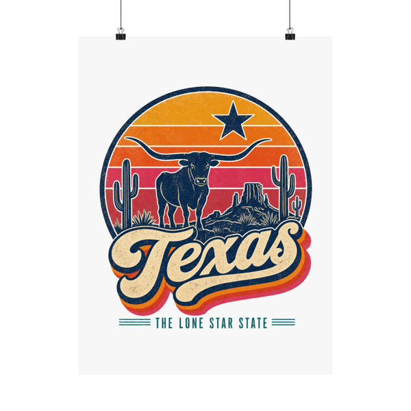 Texas Retro Sunset Poster