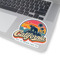 California Grizzly Bear And Star Sticker