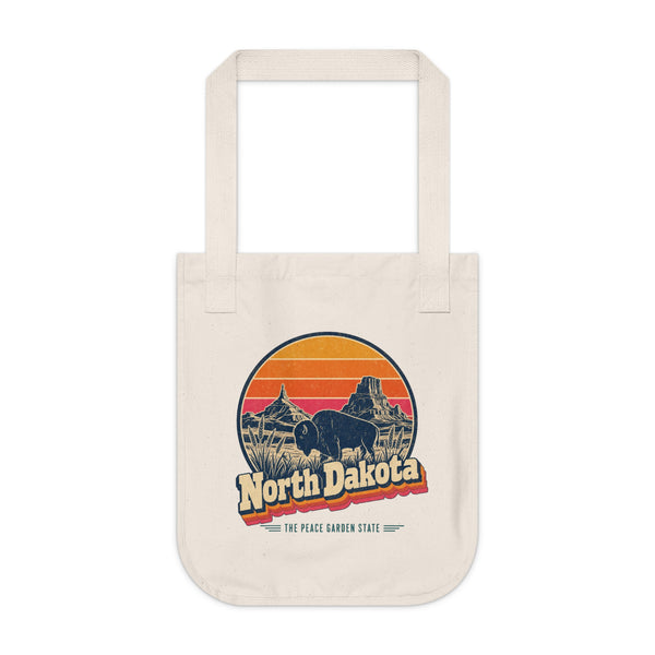 North Dakota Retro Sunset Tote Bag