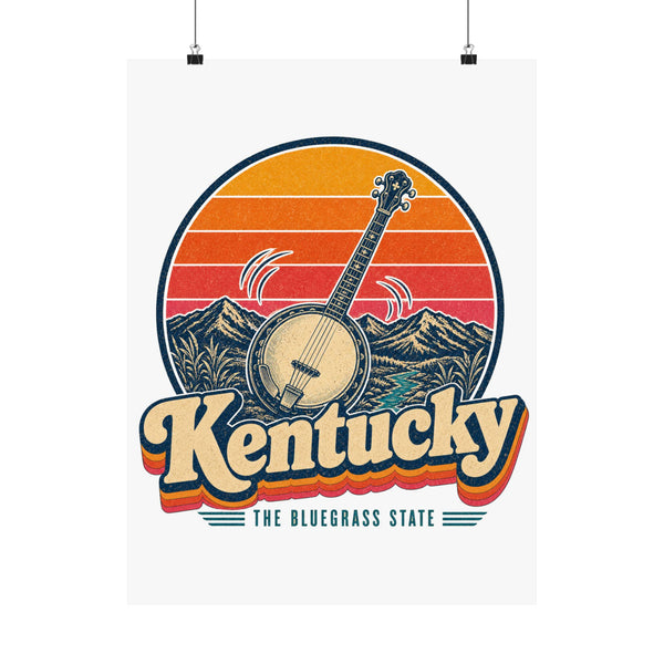 Kentucky Bluegrass Banjo Poster