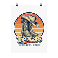 Texas Cowboy Boots Hat Poster