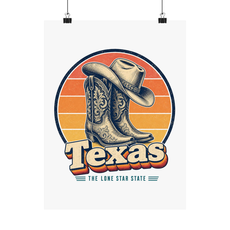 Texas Cowboy Boots Hat Poster