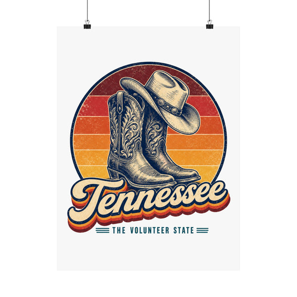 Tennessee Cowboy Boots Hat Poster